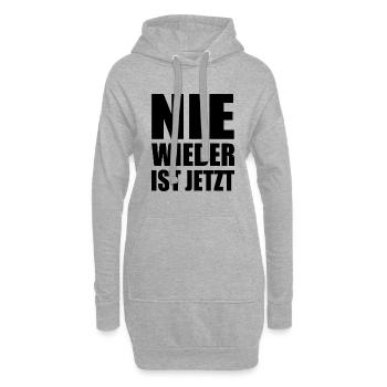 Nie wieder ist jetzt - Hoodie-Kleid - Grau meliert - Vorne