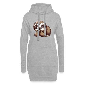 Baby-Faultier - Hoodie-Kleid - Grau meliert - Vorne