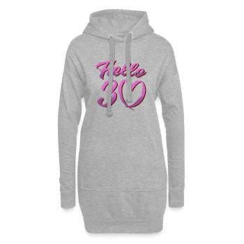hello 30, design drôle pour le 30e anniversaire - Sweat-shirt à capuche long Femme - gris chiné - Devant