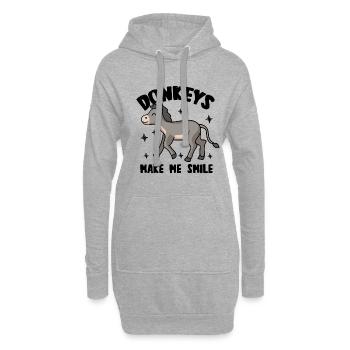 Bauernhof Tier Esel Niedlich Maultier Natur - Hoodie-Kleid - Grau meliert - Vorne