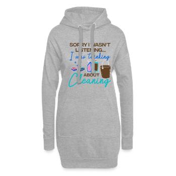 Reinigung Hobby Maid Haushälterin Housekeeping - Hoodie-Kleid - Grau meliert - Vorne
