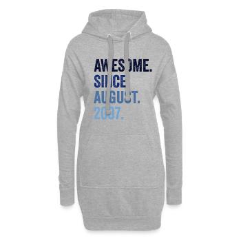 Génial depuis août 2007 15ème anniversaire - Sweat-shirt à capuche long Femme - gris chiné - Devant