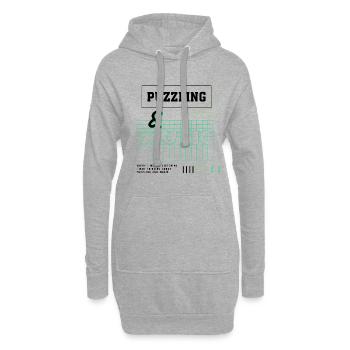Puzzlespiel und Musiknoten Musiknotenschlüssel - Hoodie-Kleid - Grau meliert - Vorne