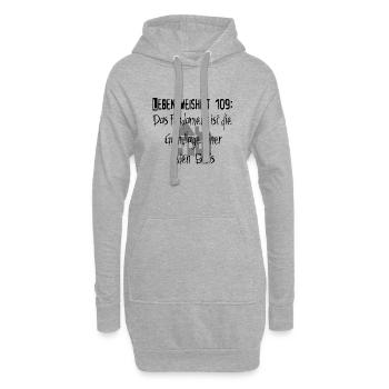 Lebensweisheit 109 - Hoodie-Kleid - Grau meliert - Vorne