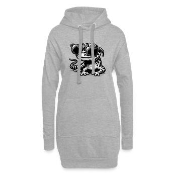 Gecko mit Sonnenbrille - Hoodie-Kleid - Grau meliert - Vorne