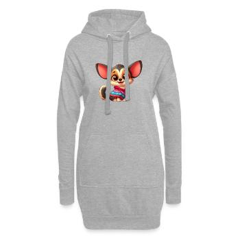 Chihuahua 11 - Hoodie-Kleid - Grau meliert - Vorne