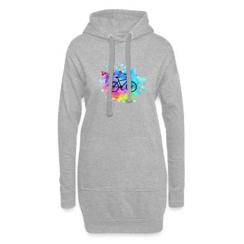 Vélo cycliste Downhill Sport Renard Cadeau - Sweat-shirt à capuche long Femme - gris chiné - Devant