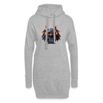 Mauvaise chauve-souris - Sweat-shirt à capuche long Femme - gris chiné - Devant
