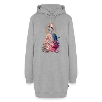 Lady Flower - Hoodie-Kleid - Grau meliert - Vorne