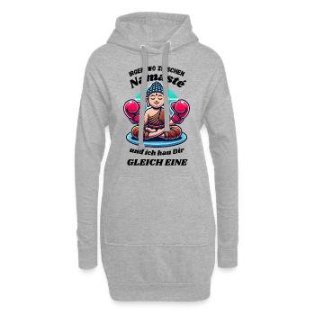 Quelque part entre le « Namasté » - Sweat-shirt à capuche long Femme - gris chiné - Devant