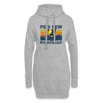 Katze Pew Pew - Hoodie-Kleid - Grau meliert - Vorne