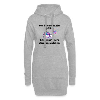 Une femme ne pète pas t-shirt drôle idée cadeau - Sweat-shirt à capuche long Femme - gris chiné - Devant