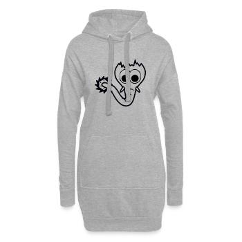 Le drôle bizarre imaginatif Sägofant - Sweat-shirt à capuche long Femme - gris chiné - Devant
