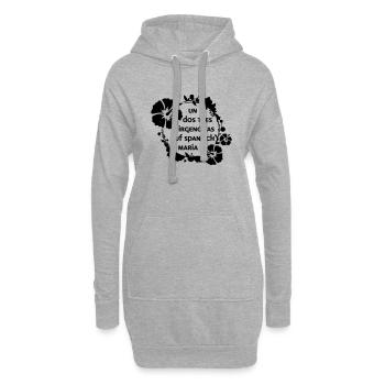Un, dos, tres Lustige Sprüche Lied Spanisch Song - Hoodie-Kleid - Grau meliert - Vorne