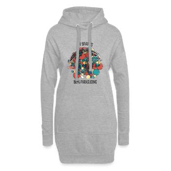 Paragliding Gleitschirm Paragleiter Paraglider - Hoodie-Kleid - Grau meliert - Vorne