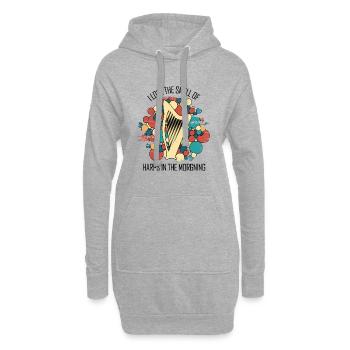 Harfe Geschenk Musikinstrument Musiker Zupfen - Hoodie-Kleid - Grau meliert - Vorne