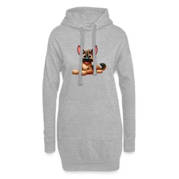 berger allemand 15 - Sweat-shirt à capuche long Femme - gris chiné - Devant