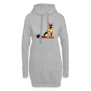 berger allemand 11 - Sweat-shirt à capuche long Femme - gris chiné - Devant