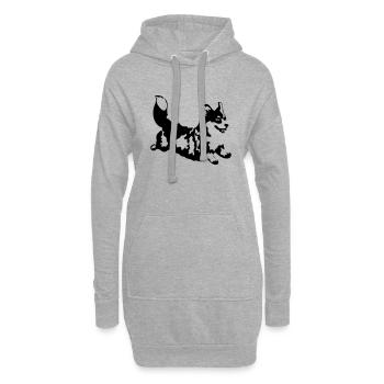Corgi - Hoodie-Kleid - Grau meliert - Vorne
