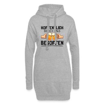 Hoffentlich bald besoffen Wochenende Saufen Feiern - Hoodie-Kleid - Grau meliert - Vorne