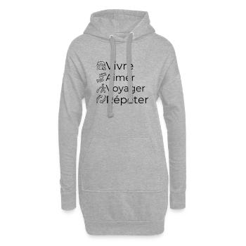 Vivre Aimer Voyager Répéter - Sweat-shirt à capuche long Femme - gris chiné - Devant