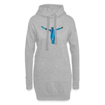 sprung,cliffhanger,springer,graffiti,blau - Hoodie-Kleid - Grau meliert - Vorne