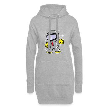 Kühlen funkelnden Astronauten - Hoodie-Kleid - Grau meliert - Vorne