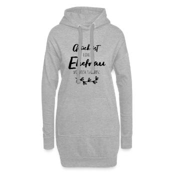 Glück ist, eine Ehefrau wie dich zu haben. - Hoodie-Kleid - Grau meliert - Vorne