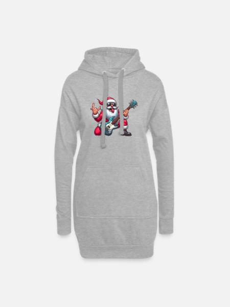 Santa Rock 3 - Hoodie-Kleid - Grau meliert