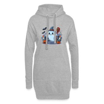 Herr Buh Halloween - Hoodie-Kleid - Grau meliert - Vorne