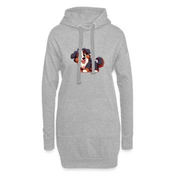 bouvier bernois 4 - Sweat-shirt à capuche long Femme - gris chiné - Devant