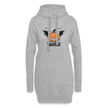 Plant Powered Monster – Halloween Kürbis - Hoodie-Kleid - Grau meliert - Vorne