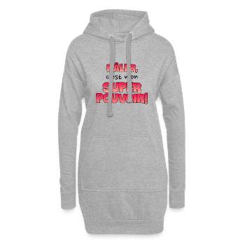 Râler c'est mon super pouvoir. Râleur. Râleuse. - Sweat-shirt à capuche long Femme - gris chiné - Devant