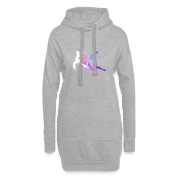 tournoi, yoga, sports, exercices, étirements, gymnastique - Sweat-shirt à capuche long Femme - gris chiné - Devant