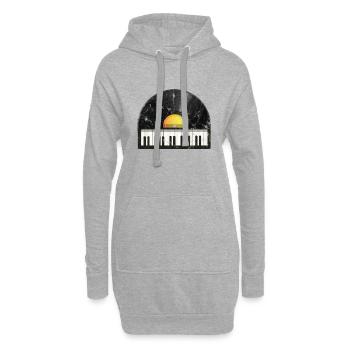 Clavier vinyle de musique - Sweat-shirt à capuche long Femme - gris chiné - Devant