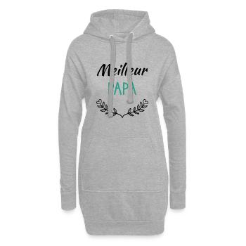 NOËL. ANNEE. ANNIVERSAIRE. RETRAITE. PAPA. MAMAM. - Sweat-shirt à capuche long Femme - gris chiné - Devant
