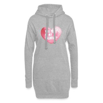 Valentine Geschenke / Will you be my valentine? - Hoodie-Kleid - Grau meliert - Vorne