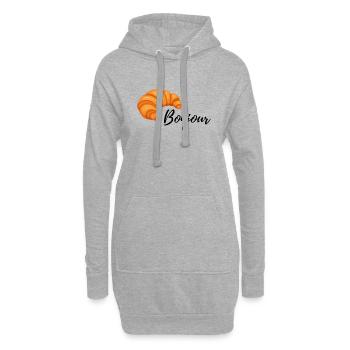 Croissant Breakfast bonjour french bread eat food - Hoodie Dress - heather grey - Front