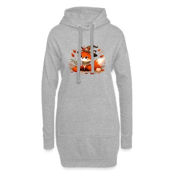 Fuchs Herbst 12 - Hoodie-Kleid - Grau meliert - Vorne
