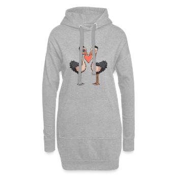 Bouquet Couple Coeur - Sweat-shirt à capuche long Femme - gris chiné - Devant