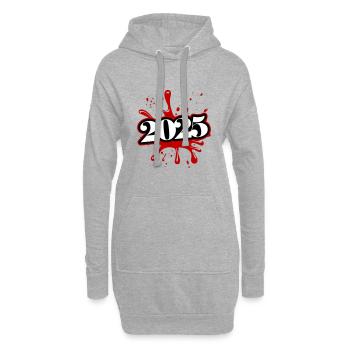 2025 klecks - Hoodie-Kleid - Grau meliert - Vorne