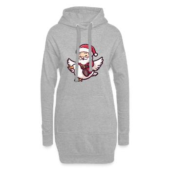 Colombe Oiseau Père Noël - Sweat-shirt à capuche long Femme - gris chiné - Devant