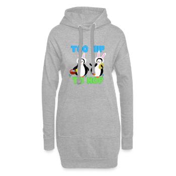 Trop branché pour hop Pingu lapin de Pâques - Sweat-shirt à capuche long Femme - gris chiné - Devant