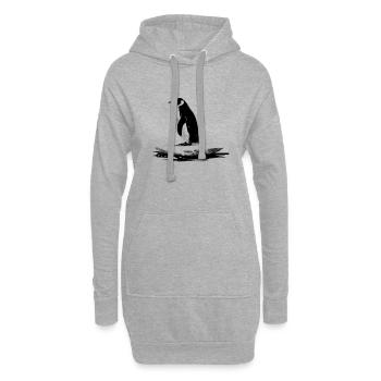 Manchot majestueux - Sweat-shirt à capuche long Femme - gris chiné - Devant