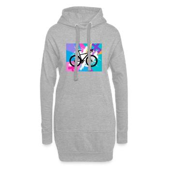 illustration,VTT,vélo de route,graffiti,rose - Sweat-shirt à capuche long Femme - gris chiné - Devant