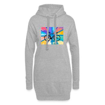 illustration,VTT,vélo de route,graffiti,coloré - Sweat-shirt à capuche long Femme - gris chiné - Devant