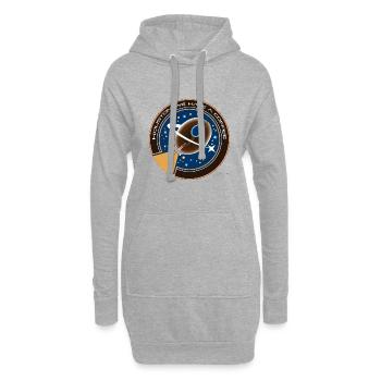 D19 Houston nous avons un café - Sweat-shirt à capuche long Femme - gris chiné - Devant
