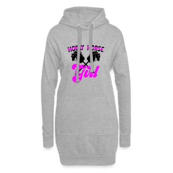 | changeable de couleur Hobby Horse Girl | Horsing de passe-temps - Sweat-shirt à capuche long Femme - gris chiné - Devant
