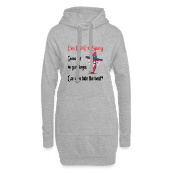 Mexikanische Chili in Sombero (W2) - Hoodie-Kleid - Grau meliert - Vorne