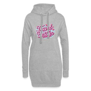 Travel Buddies – Girly Stil mit Herzchen - Hoodie-Kleid - Grau meliert - Vorne